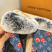 Colestore Louis Vuitton LV x TM Denim Cerise Gloves Fur-Cuff - 6