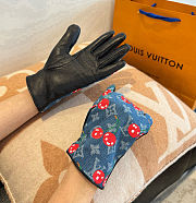 olestore Louis Vuitton LV x TM Denim Cerise Gloves Leather - 5