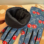 olestore Louis Vuitton LV x TM Denim Cerise Gloves Leather - 3