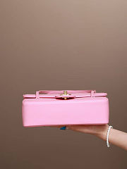 	 Colestore Chanel Small Flap Bag Grained Shiny Calfskin & Gold-Tone Metal Pink 15 x 22 x 7cm - 5