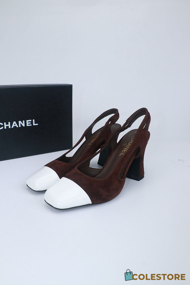 Colestore Chanel Fall-Winter 2026   Slingbacks   Suede Lambskin & Lambskin  Brown & White - 1