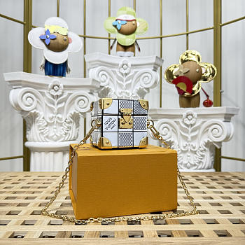 Colestore Louis Vuitton Tile Trunk Silver Mirror canvas 9 x 9 x 9 cm