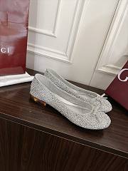 Colestore Gucci Women's crystal ballerina with bamboo Metallic silver soft leather - 1