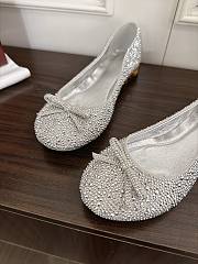 Colestore Gucci Women's crystal ballerina with bamboo Metallic silver soft leather - 2