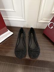 Colestore Gucci Women's crystal ballerina with bamboo Black soft leather - 5