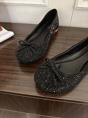 Colestore Gucci Women's crystal ballerina with bamboo Black soft leather - 4