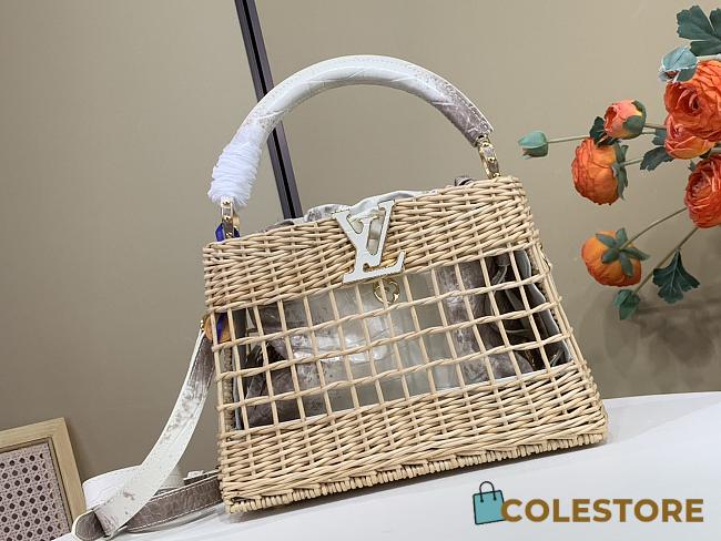 Colestore Louis Vuitton Capucines BB Wicker Basket Bag 27 x 17 × 9 cm - 1