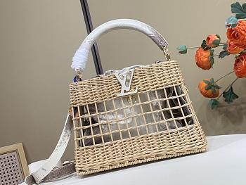 Colestore Louis Vuitton Capucines BB Wicker Basket Bag 27 x 17 × 9 cm
