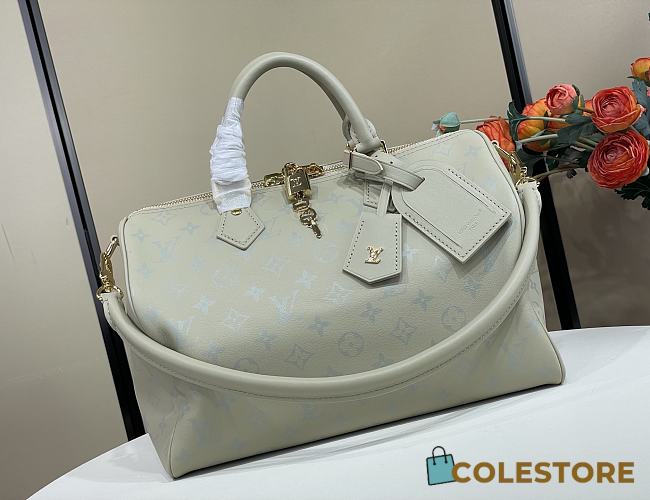 Colestore Louis Vuitton Speedy Soft 30 Bag Private Sage Green Calfskin 30 x 21 x 17cm - 1