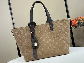 Colestore Louis Vuitton All In One Beige Trench Embossed calfskin suede leather 40 x 22 x 15 cm