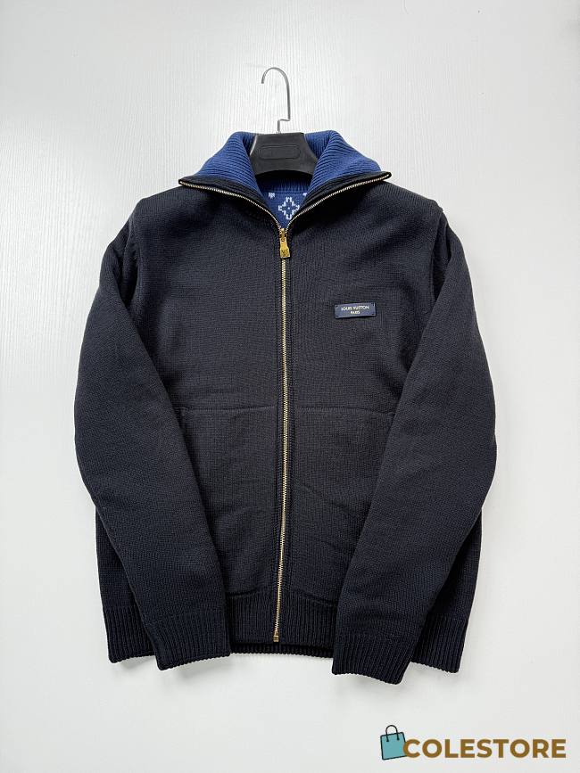 Colestore Louis Vuitton Fall-Winter 2026 Double Face Knitted Reversible Blouson Black Navy - 1