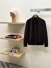 Colestore Louis Vuitton Monogram Embossed Tracksuit Jacket Coffee Bean - 1