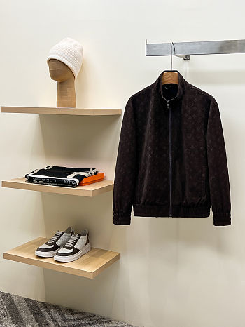 Colestore Louis Vuitton Monogram Embossed Tracksuit Jacket Coffee Bean