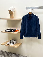 	 Colestore Louis Vuitton Monogram Embossed Tracksuit Jacket Indigo - 1
