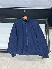 	 Colestore Louis Vuitton Monogram Embossed Tracksuit Jacket Indigo - 2