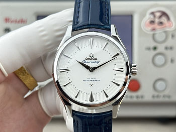 Colestore Omega Constellation Observatory Watch 39.4 mm dark blue leather strap