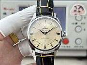 Colestore Omega Constellation Observatory Watch 39.4 mm  dark grey leather strap with golden scalelines - 1