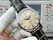 Colestore Omega Constellation Observatory Watch 39.4 mm  dark grey leather strap with golden scalelines - 6