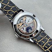 Colestore Omega Constellation Observatory Watch 39.4 mm  dark grey leather strap with golden scalelines - 4