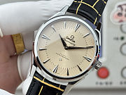 Colestore Omega Constellation Observatory Watch 39.4 mm  dark grey leather strap with golden scalelines - 3