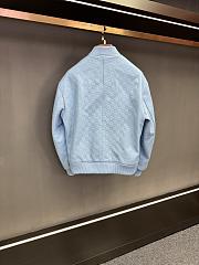 Colestore Gucci Embossed GG leather bomber jacket Light Blue - 6