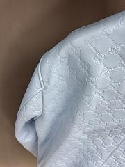 Colestore Gucci Embossed GG leather bomber jacket Light Blue - 5