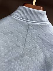 Colestore Gucci Embossed GG leather bomber jacket Light Blue - 3