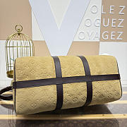 Colestore Louis Vuitton  Keepall Bandoulière 45 Trench Coat Beige Monogram Empreinte suede cowhide leather 45 x 27 x 20 cm - 5