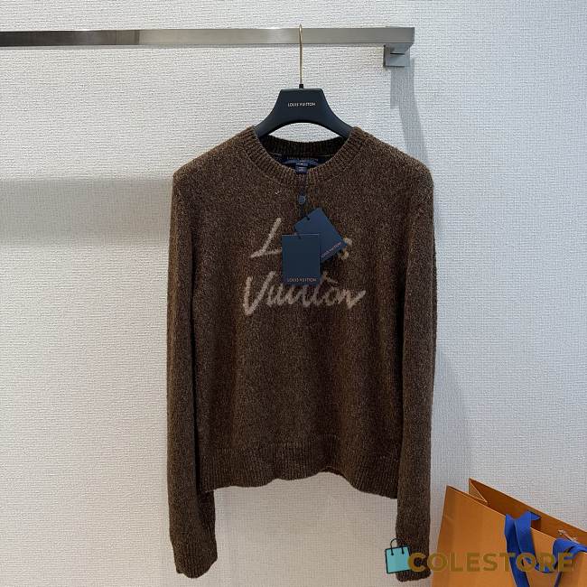 Colestore Louis Vuitton Flight Mode Cursive Signature Pullover Dark Brown - 1