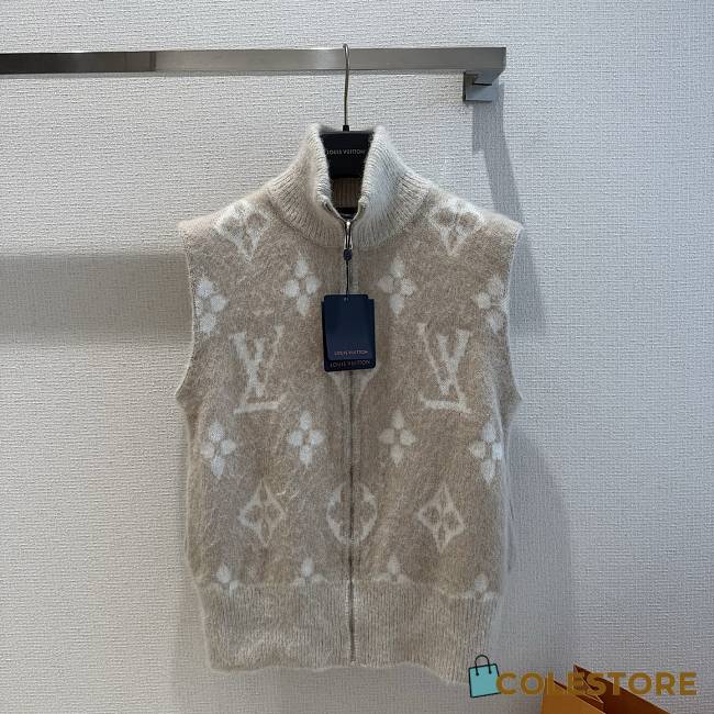Colestore Louis Vuitton Flight Mode Brushed Monogram Zip-Up Gilet Galet Gray - 1