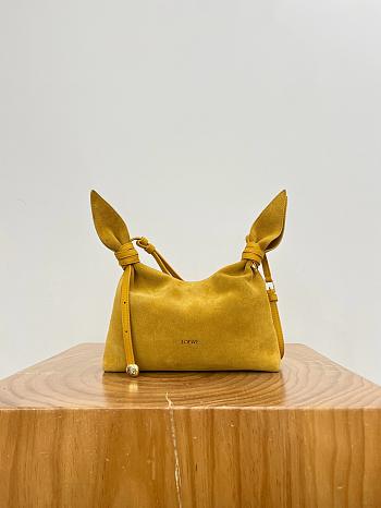 Colestore Loewe Mini Scarf bag in suede Ochre 24.5 x 14.5 x 6 cm