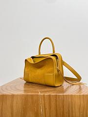 	 Colestore Loewe Small Amazona 180 bag in Suede Ochre 24.5 x 18.5 x 10 cm - 4