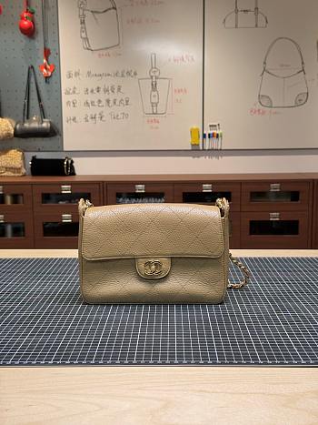 Colestore Chanel Fall Winter 2026 Small Flap Bag   Shiny Grained Calfskin & Gold-Tone Metal  Light Brown  16 x 23 x 6cm