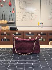 Colestore Chanel Fall Winter 2026 Mini Hobo Bag  Suede Calfskin & Gold Metal  Burgundy 17 x 24 x 7cm - 2