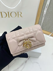 Colestore Dior Lady Dior Glycine Wallet Ballet Pink Cannage Lambskin 11 x 7.5 x 3 cm - 5