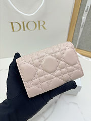 Colestore Dior Lady Dior Glycine Wallet Ballet Pink Cannage Lambskin 11 x 7.5 x 3 cm - 3