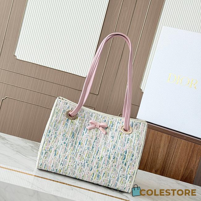 Colestore Dior Small Dior Promenade Shopping Bag Multicolor Dior Oblique Pastel Jacquard 27 x 20 x 12.5 cm - 1