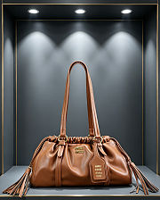 Colestore Miu Miu Joie Leather Shoulder Bag in Brown 33x 10 x 19cm - 1