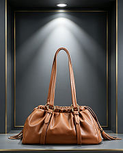 Colestore Miu Miu Joie Leather Shoulder Bag in Brown 33x 10 x 19cm - 2