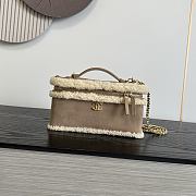 Colestore Chanel  Fall Winter 2026 Pre-Collection  Vanity with Chain   Shearling Sheepskin & Gold-Tone Metal  Beige  12 x 25 x 5cm - 1