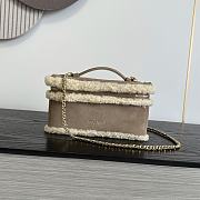 Colestore Chanel  Fall Winter 2026 Pre-Collection  Vanity with Chain   Shearling Sheepskin & Gold-Tone Metal  Beige  12 x 25 x 5cm - 6