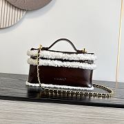 Colestore Chanel  Fall Winter 2026 Pre-Collection  Vanity with Chain  Aged Calfskin, Ecru Shearling & Gold-Tone Metal  Dark Brown 12 x 25 x 5cm - 3