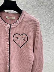 Colestore Chloé Generous Logo Cardigan in Wool & Cashmere Knit misty mauve - 2