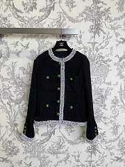 Colestore Chanel Métiers d’art 2026   Jacket   Embroidered Tweed  White, Green & Black - 5