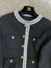 Colestore Chanel Métiers d’art 2026   Jacket   Embroidered Tweed  White, Green & Black - 3