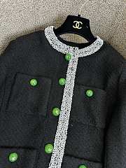 Colestore Chanel Métiers d’art 2026   Jacket   Embroidered Tweed  White, Green & Black - 2