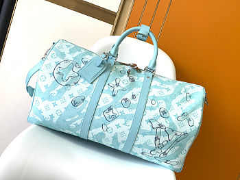 Colestore Louis Vuitton LV Aquagarden Keepall Bandoulière 50 Crystal Blue 50 x 29 x 23 cm