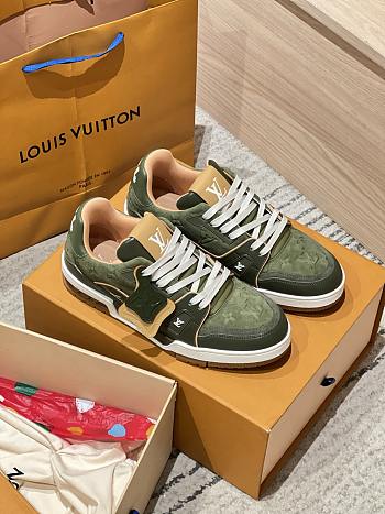 Colestore Louis Vuitton LV Trainer Sneaker Green Suede calf leather/Plain calf leather