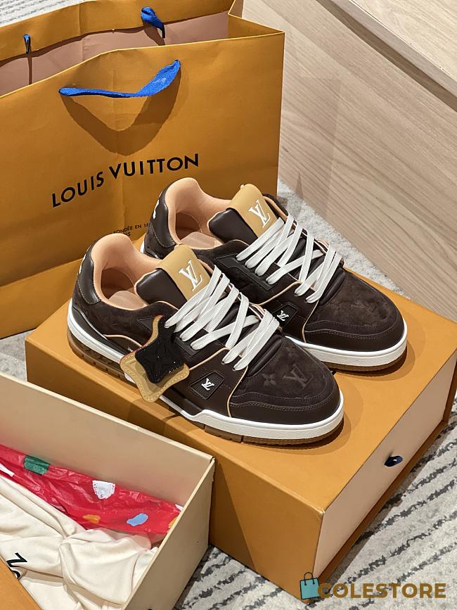 Colestore Louis Vuitton LV Trainer Sneaker Brown Suede calf leather/Plain calf leather - 1