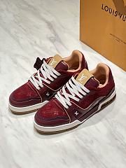 Colestore Louis Vuitton LV Trainer Sneaker Bordeaux Red Suede calf leather/Plain calf leather - 6